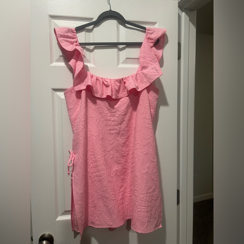 Lilly Pulitzer Pineapple Pucker Zoya Ruffle Romper Dress